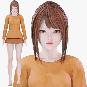 Casual clothes 0017 - Rig - Unreal - Unity - Blender - Animated - Realistic Female Character