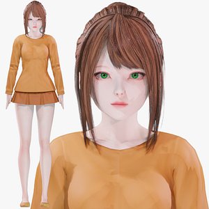 Casual clothes 0017 - Rig - Unreal - Unity - Blender - Animated - Realistic Female Character