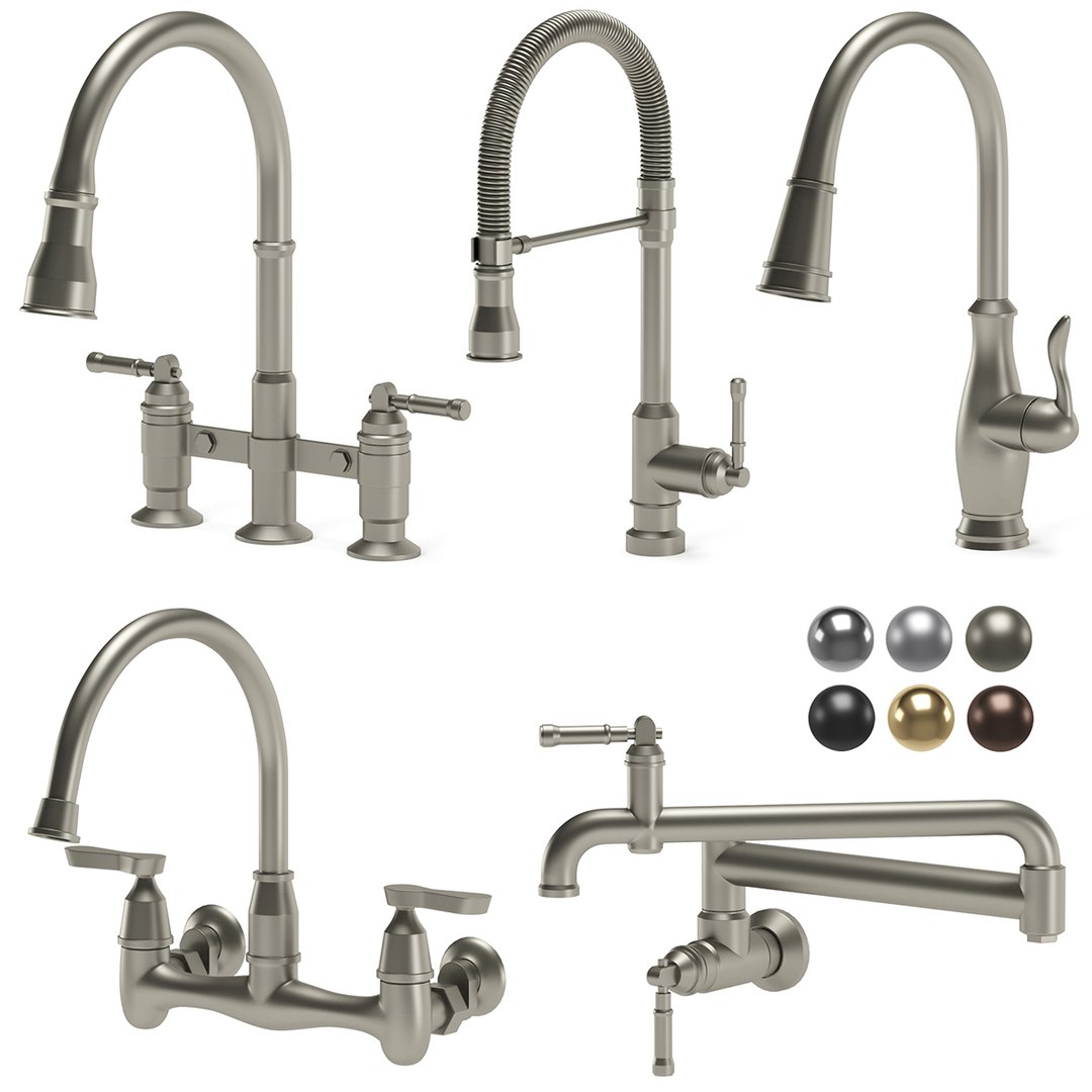 3D model DELTA kitchen faucets TurboSquid 2002087
