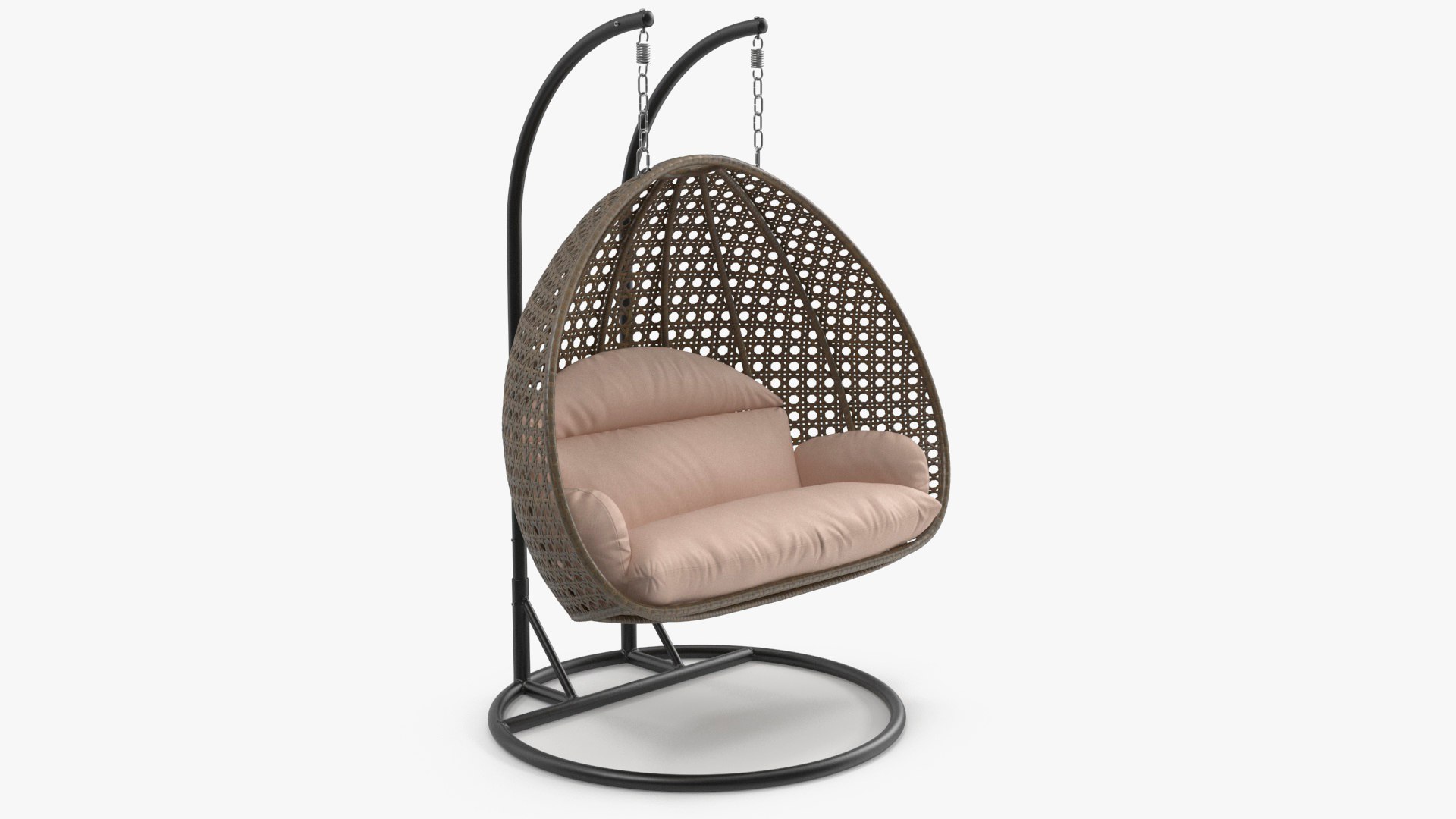 Hanging Egg Chair Beige 3D model preview