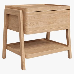 3D Japandi modern nightstand