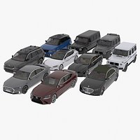 10 lowpoly car pack