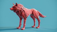 Wolf low poly Papercraft 3D print model