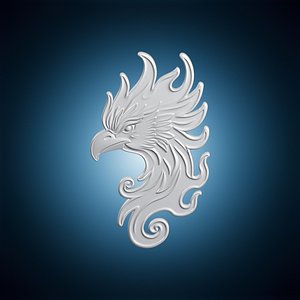 3D Phoenix Profile Lapel Pin 3D Print Model