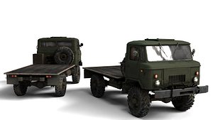 1966 Gaz 66A 3 Rigged Soviet Military Truck 3D Model High Detail Game  Render Ready 3D model