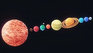 3D model solar planets