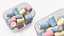 3D Multicolored Marshmallows in Container model