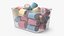 3D Multicolored Marshmallows in Container model