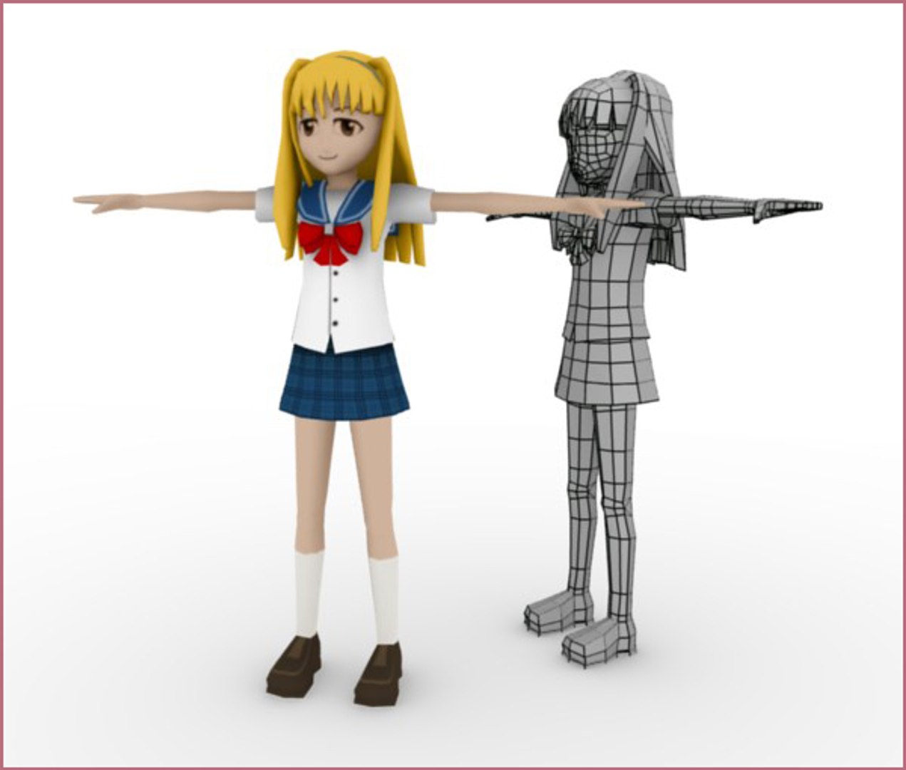 3D Animanga Rigged Anime Character Model - TurboSquid 1506457