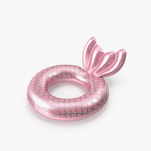 3D Pink Mermaid Pool Ring model
