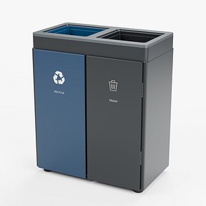 3D model Dual Recycling and Trash Bin - Blender PBR