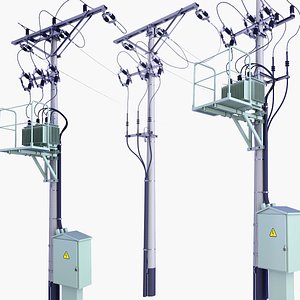 3D Professional Electric Poles v13