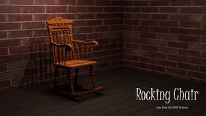3D Rocking Chair-Low Poly Game Ready 4K PBR