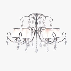 chandelier 6 bulbs hanging lamp corona render 3dsmax