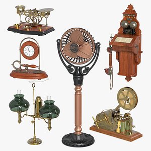 3D Antique Office Accessories