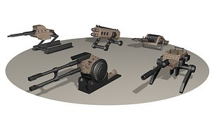 3D 5 Heavy Weapons turret Pack model