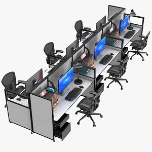 Detailed Office Workstation