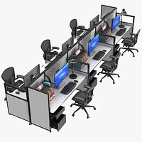Detailed Office Workstation