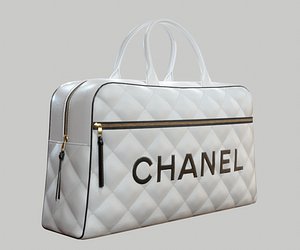 Chanel Vintage Logo Bowler Bag Quilted Lambskin White