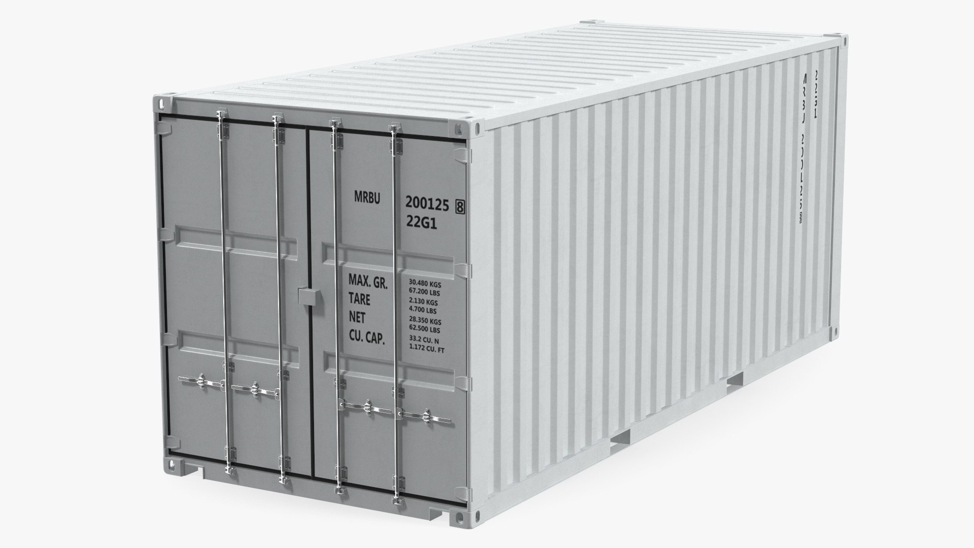 Shipping Cargo Container 20 ft 3D model preview