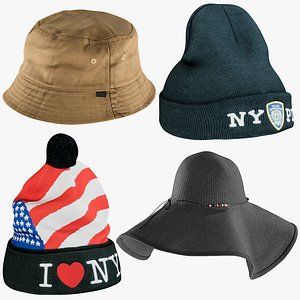 3D realistic hats 11 collections