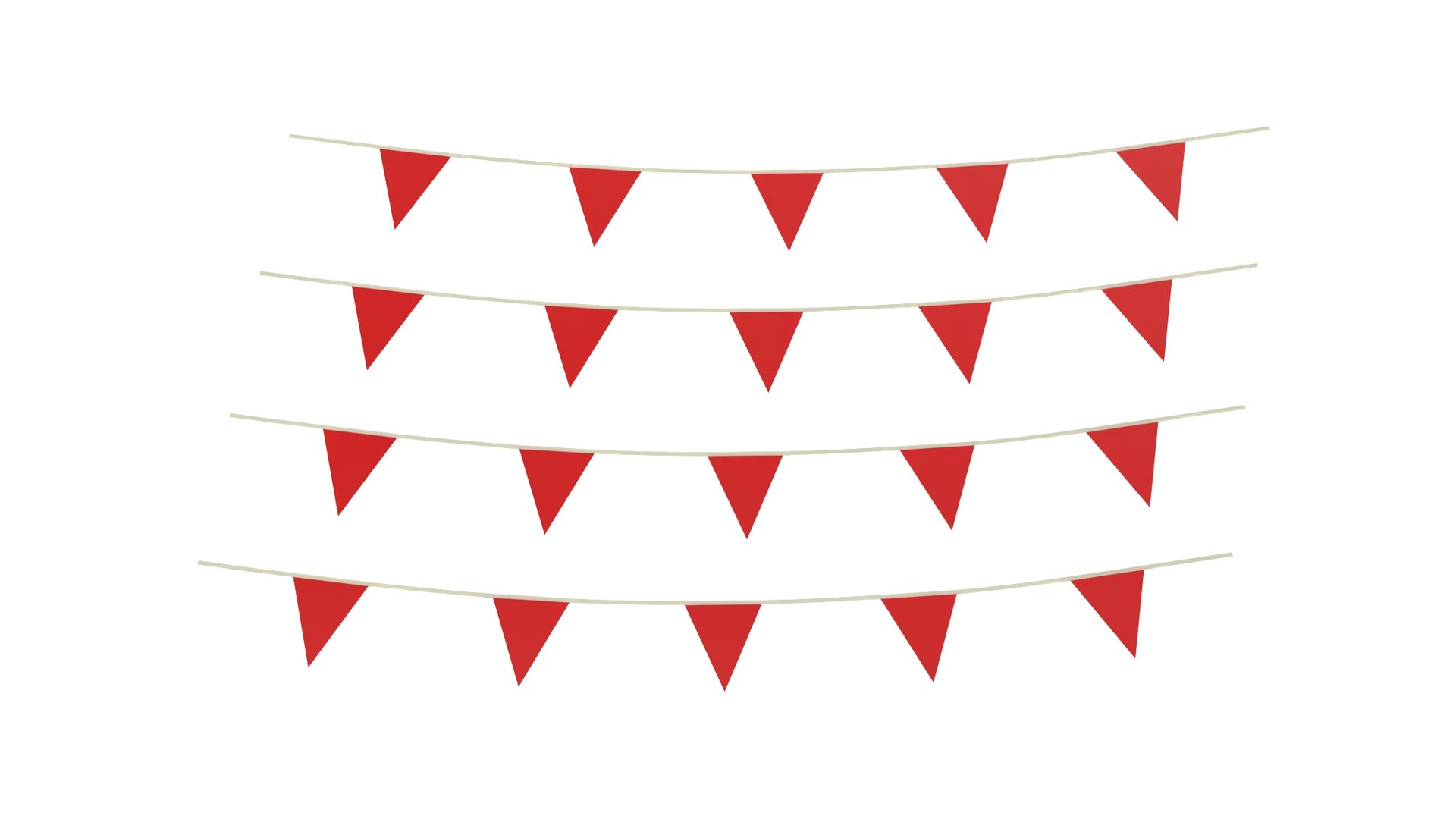3D Athletics Flags On A Rope - TurboSquid 2363388