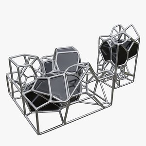 Voronoi Metal Frame Sculptures Set