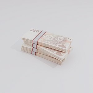 3D 200 Czechia Czech Koruna Currency model