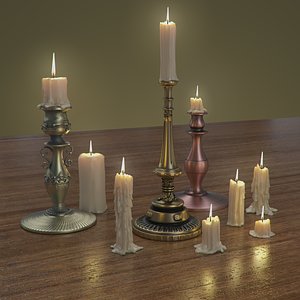 3D model realistic candles