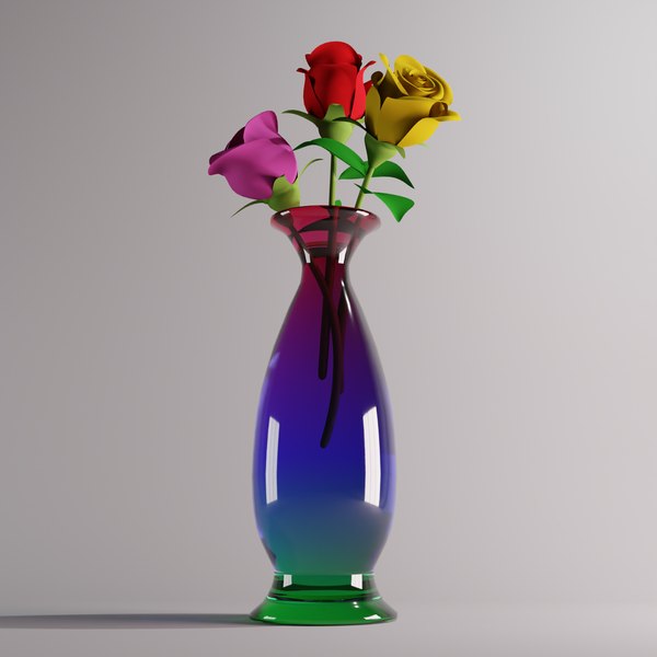 Rose in vase model - TurboSquid 1915159