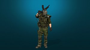 3D soldier military animation file