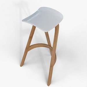 3D Wood and Plastic Counter Stool