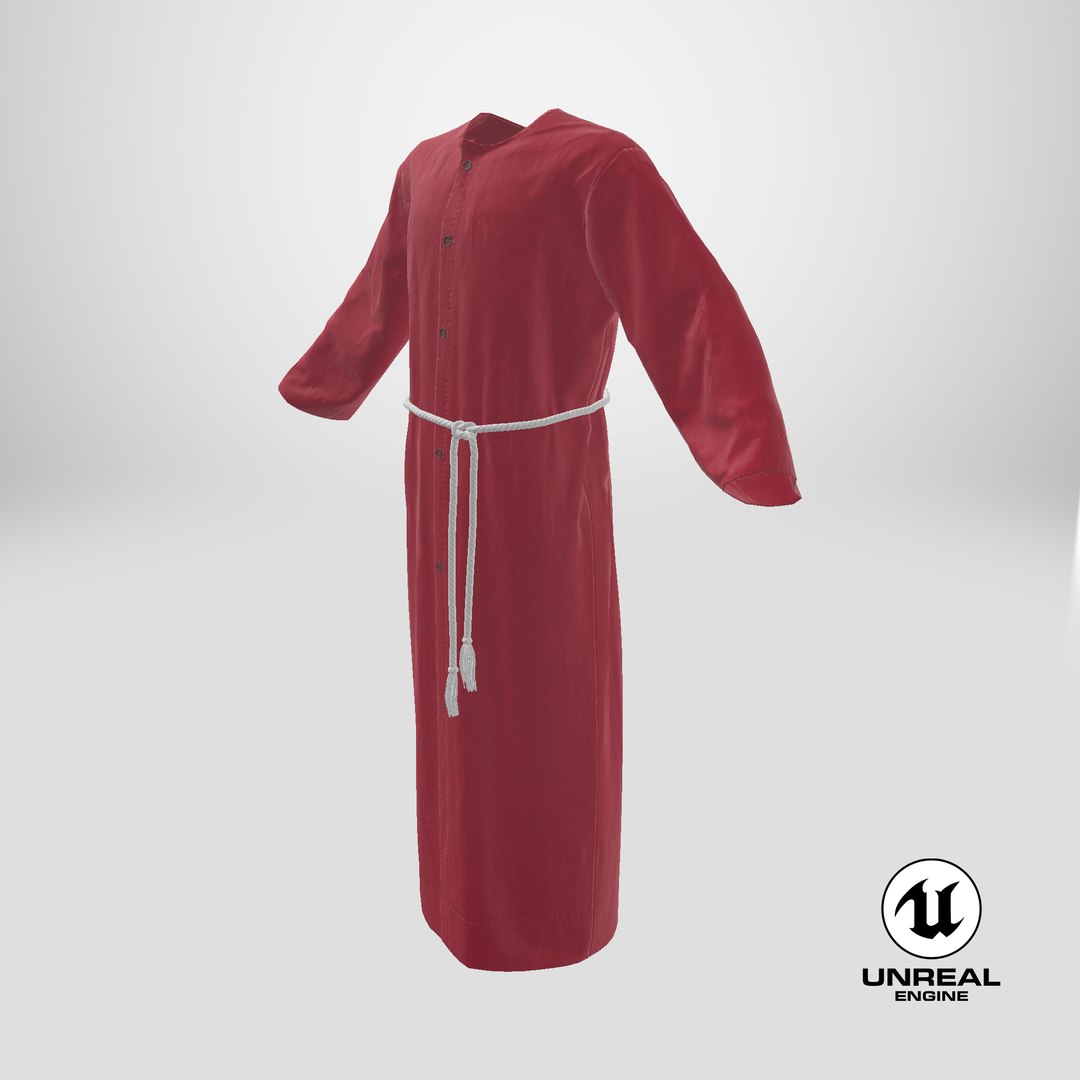 Red Long Robe with Belt model https://p.turbosquid.com/ts-thumb/u7/bNgx5f/0r/stemcell_unreal_render/png/1739559150/1920x1080/fit_q87/810540d024adb2e1655d2cc8db11f35ea041d6c8/stemcell_unreal_render.jpg