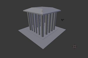 3D old temple 1 model