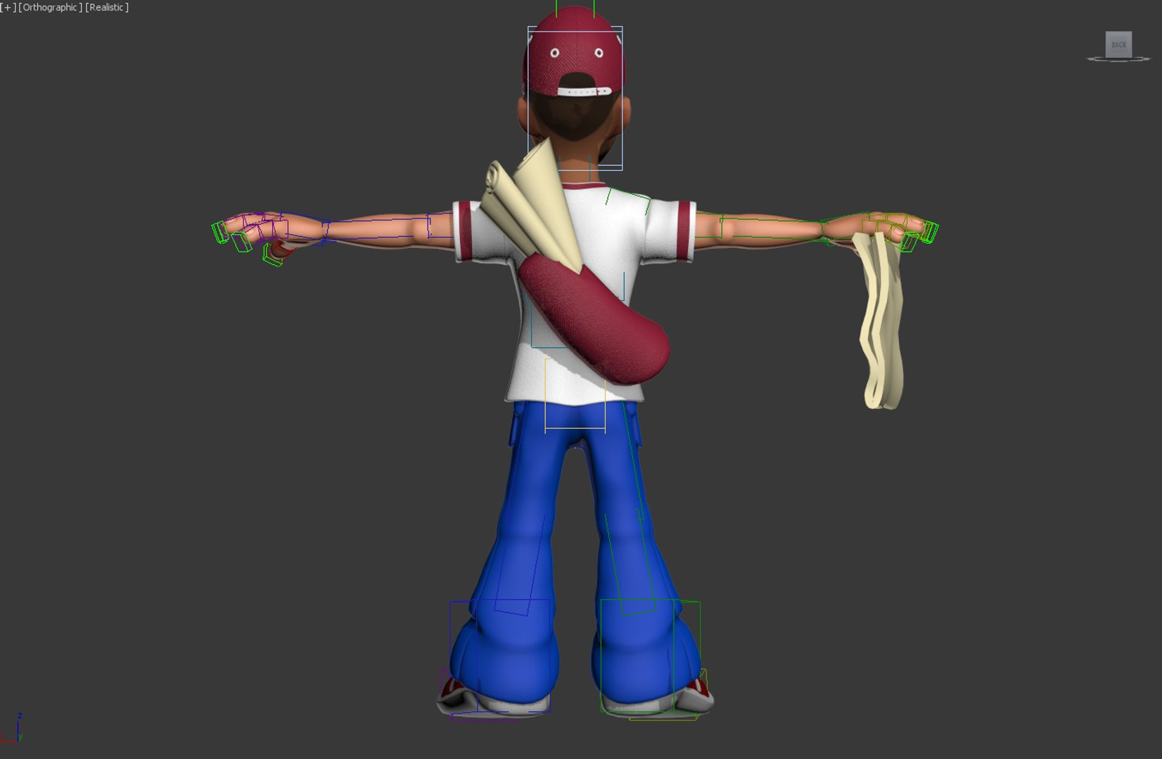 3d paperboy posed character model