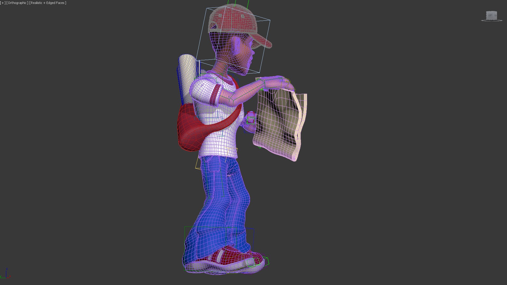 3d paperboy posed character model