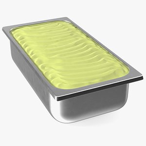 Pistachio Ice Cream Tray Untouched Surface 3D