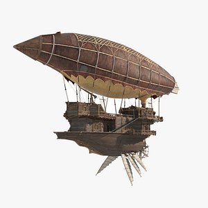 Magical style flying vehicle airship model
