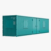 Green Container Office with Wide Door