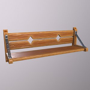 3D Stylized medieval shelf model