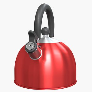 Red Kettle pot High quality 3d model 3D