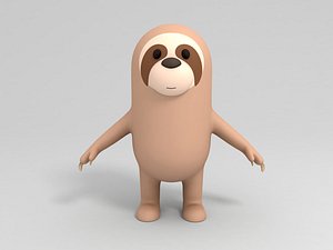 3D model sloth cartoon
