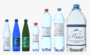 PET and glass Bottles Pack. Include 50cl, 1.5L and one 6 L. Three glass and four plastic bottles.