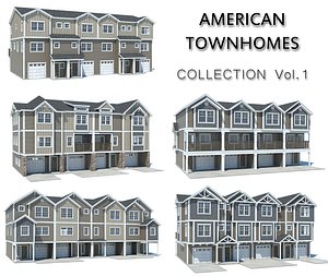 3D american townhomes