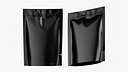 Glossy Black Stand Up Pouch Doypack Zipper Mockup 05