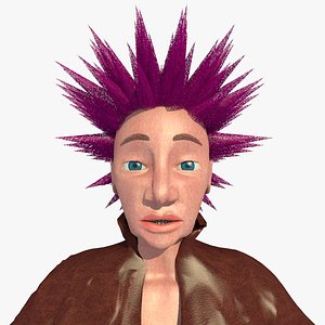 realistically punk jill female character 3d 3ds