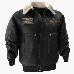 Aviator Jacket Black Fur