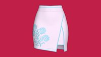 Girls Layered Mini Skirt With Floral Print