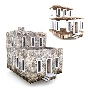 old stone building nterior model