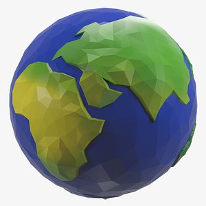 Earth Low Poly Style Cartoon
